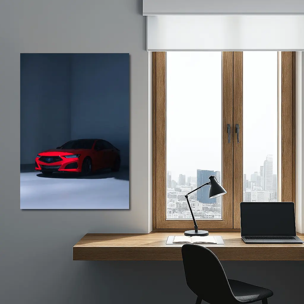 Acura TLX Red Sedan Dark Studio – Wall Art