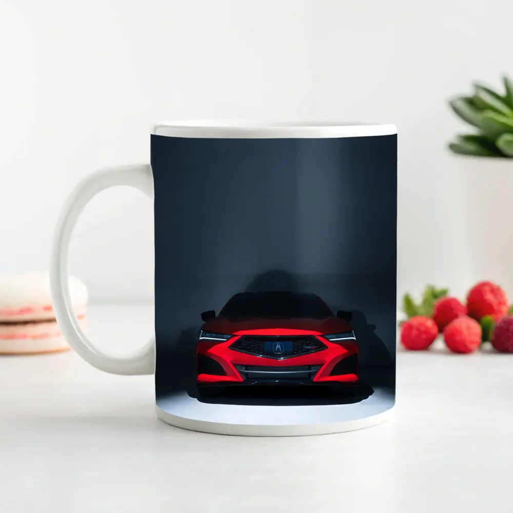 Acura TLX Red Front View Dark Studio – Mugs