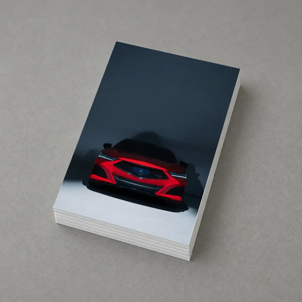 Acura TLX Red Front View Dark Studio – Postcards