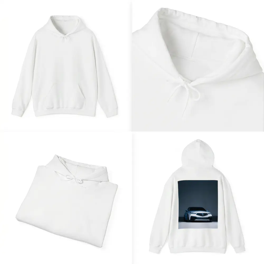 Acura TLX White Car Studio Dark Background – Hoodies