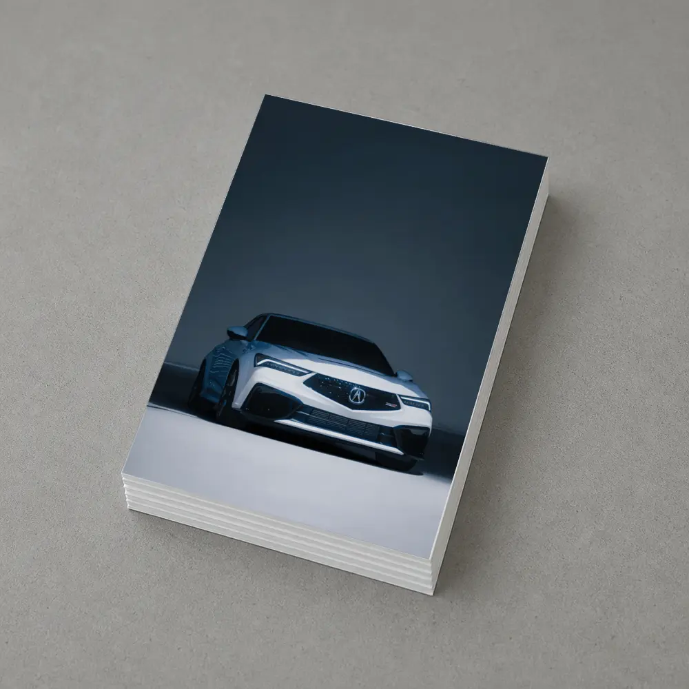 Acura TLX White Car Studio Dark Background – Postcards