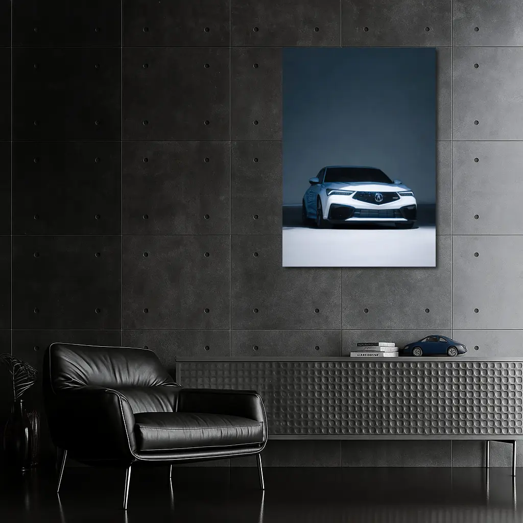 Acura TLX White Car Studio Dark Background – Wall Art