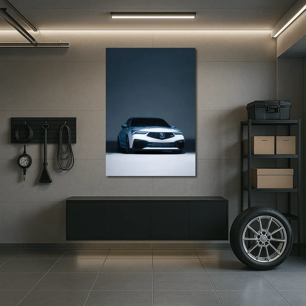 Acura TLX White Car Studio Dark Background – Wall Art