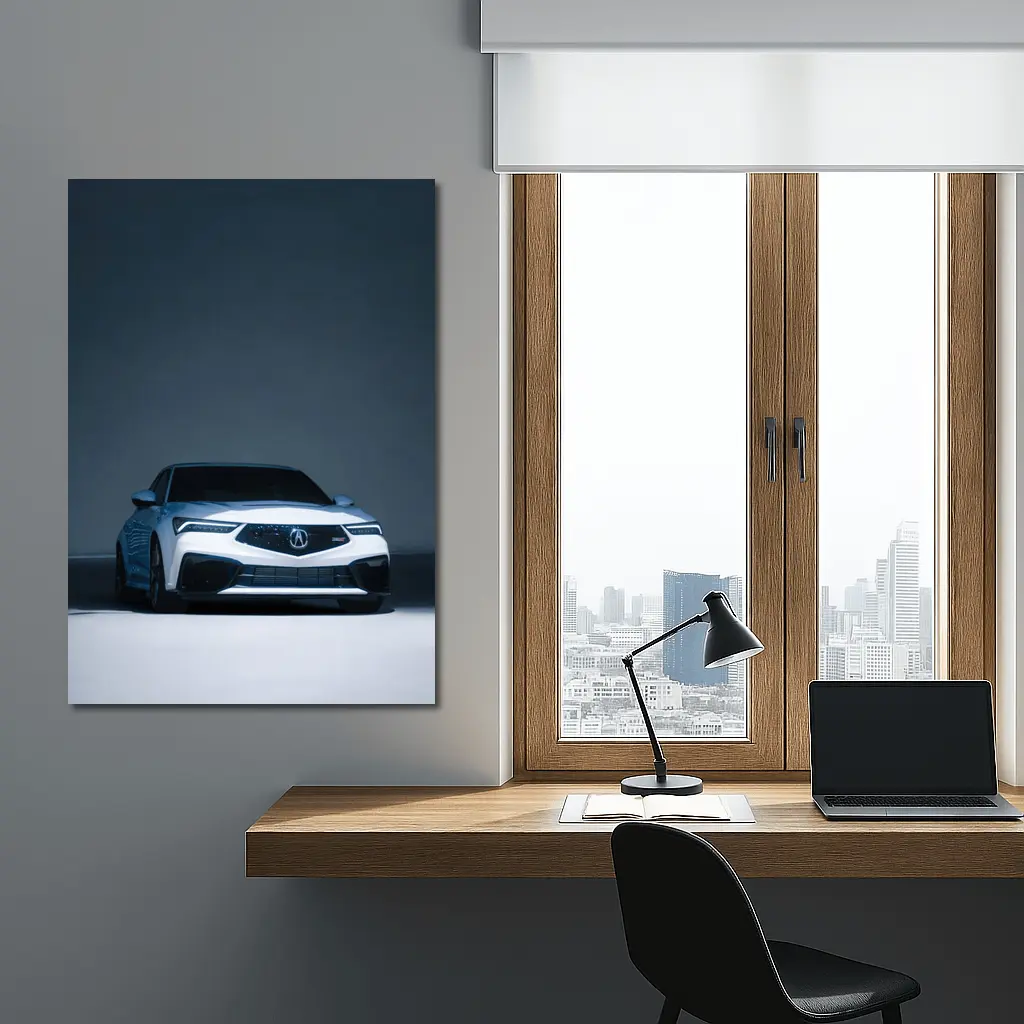 Acura TLX White Car Studio Dark Background – Wall Art