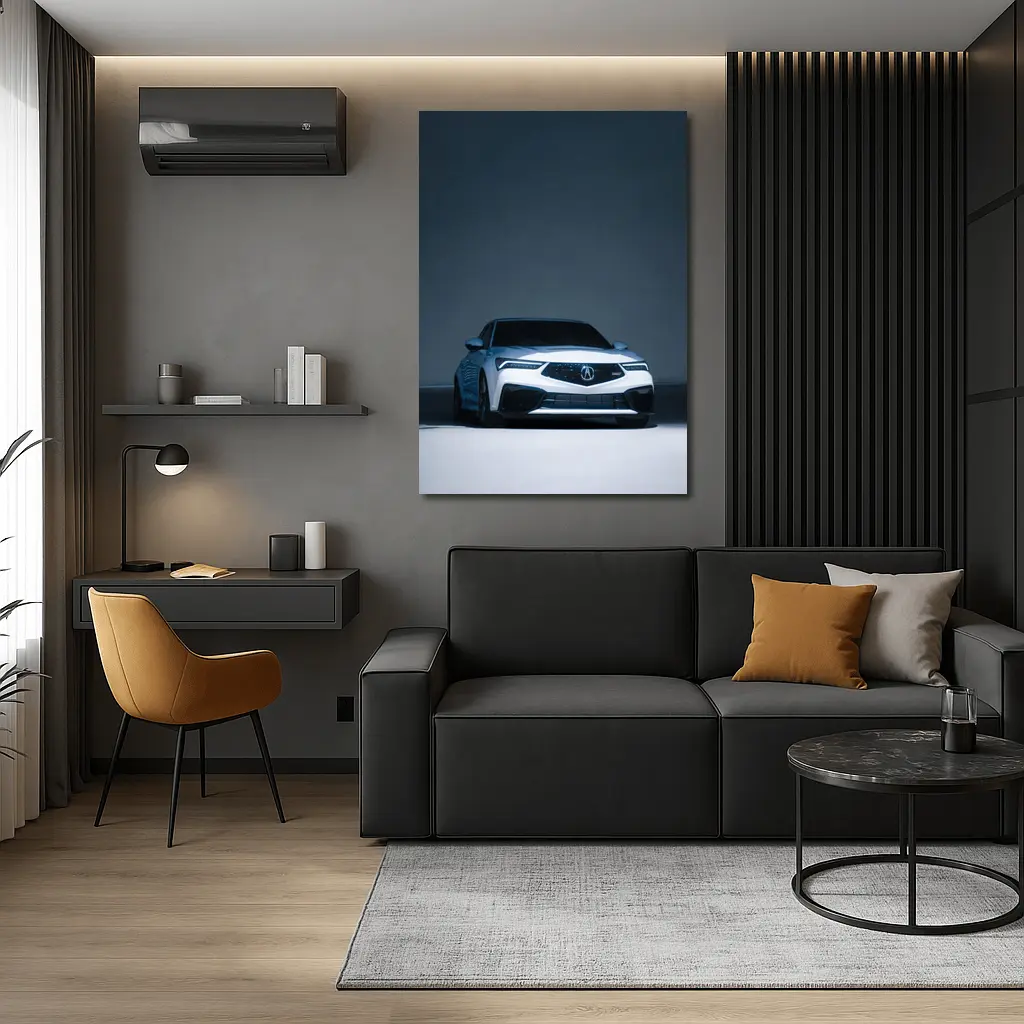 Acura TLX White Car Studio Dark Background – Wall Art