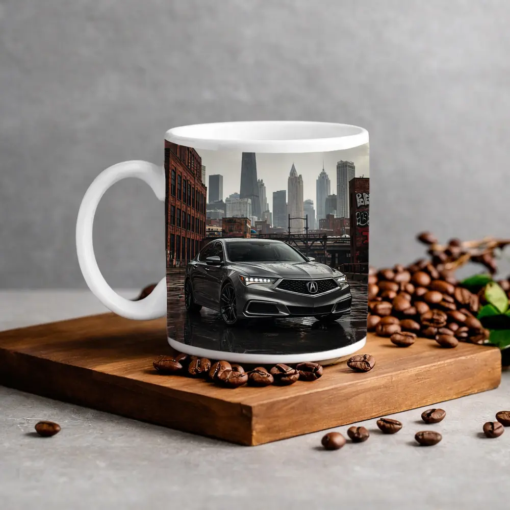 Acura TLX Sedan Rainy City Street – Mugs