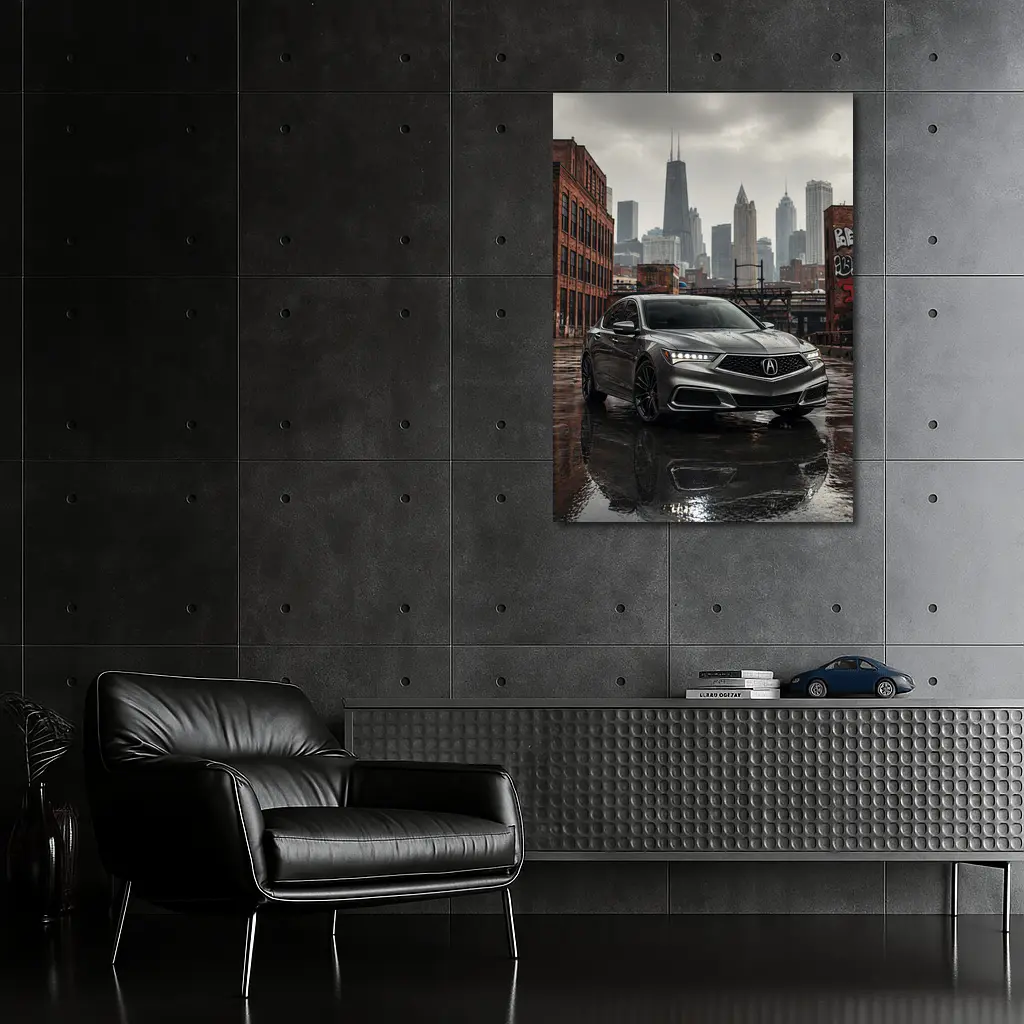Acura TLX Sedan Rainy City Street – Wall Art