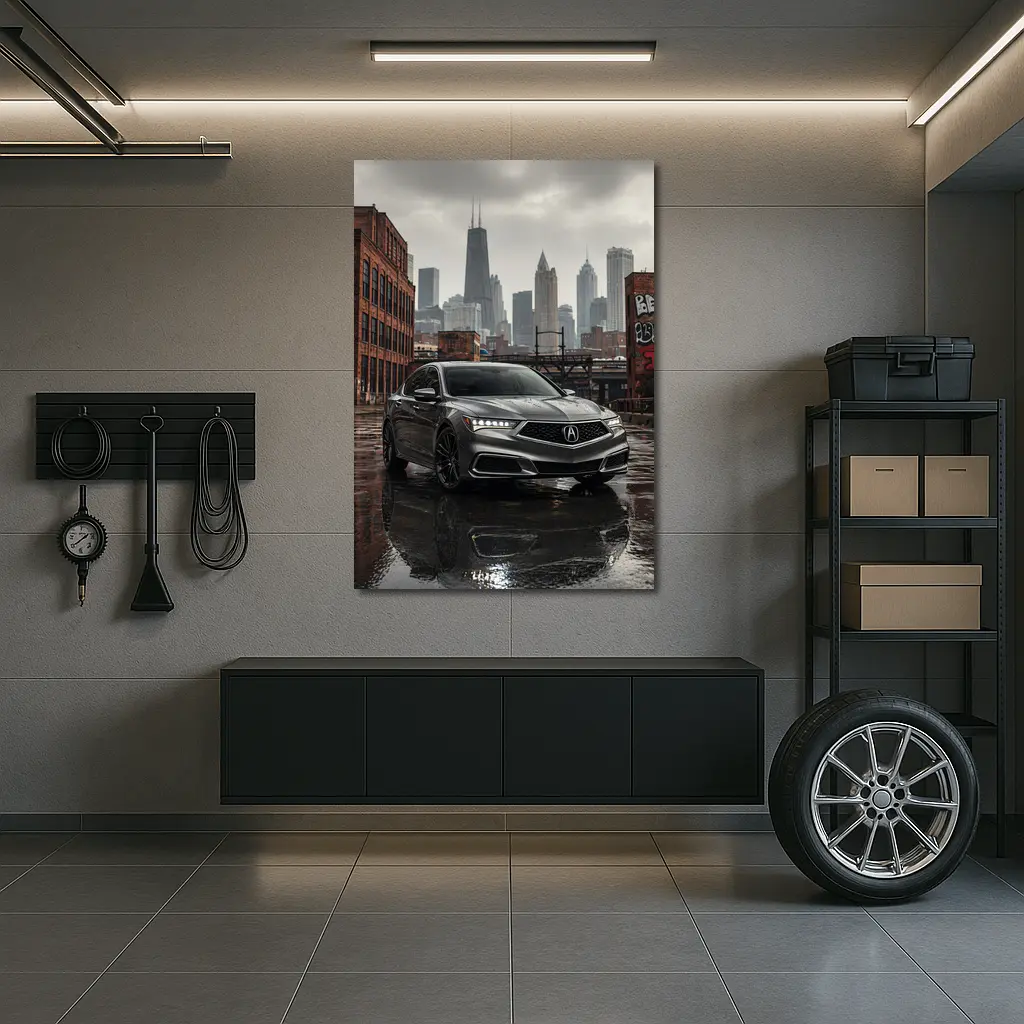 Acura TLX Sedan Rainy City Street – Wall Art