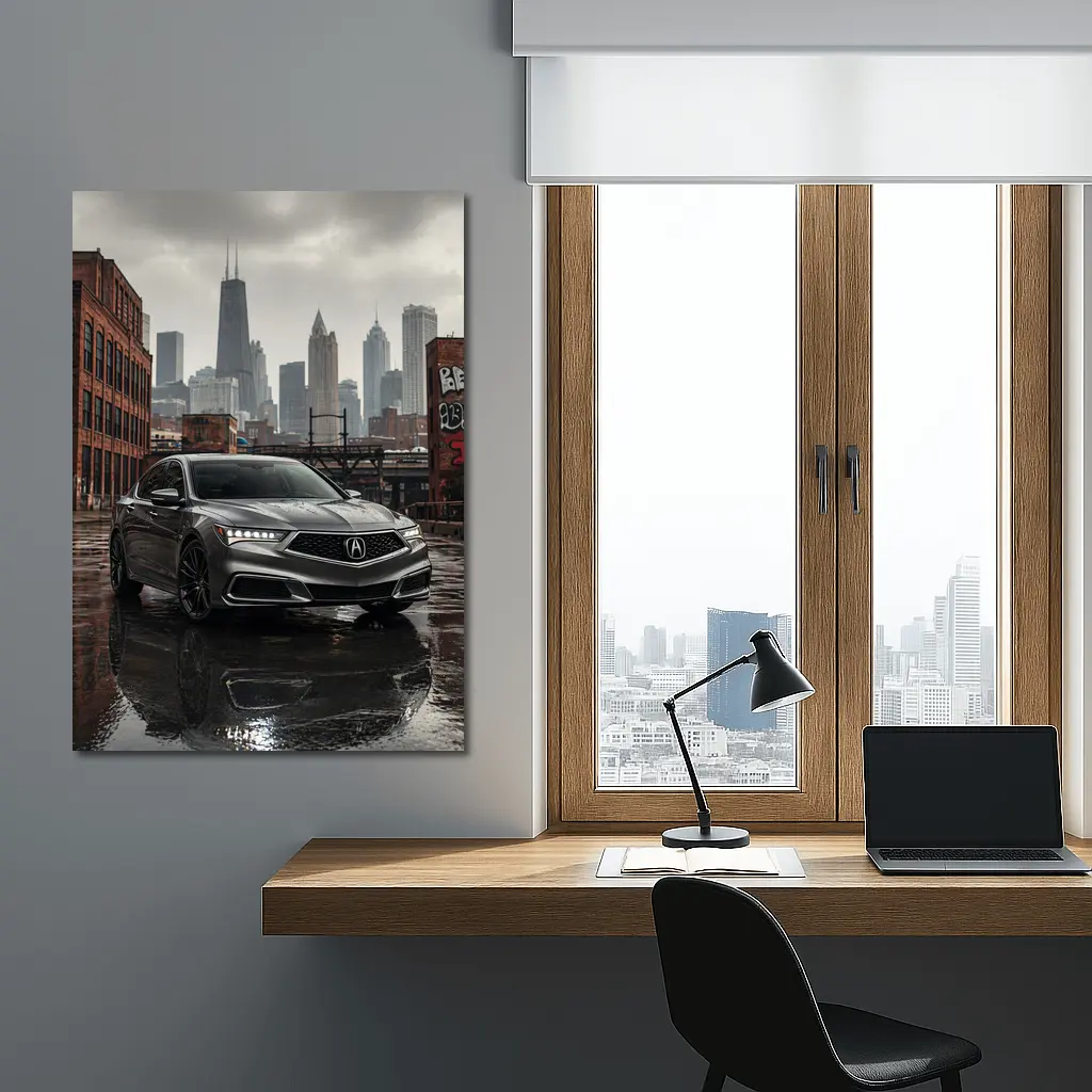 Acura TLX Sedan Rainy City Street – Wall Art