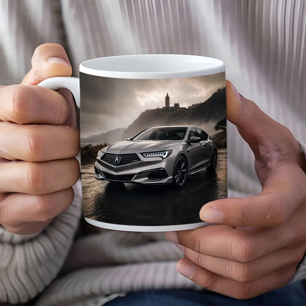 Acura TLX Silver Sedan Stormy Coastal Setting – Mugs