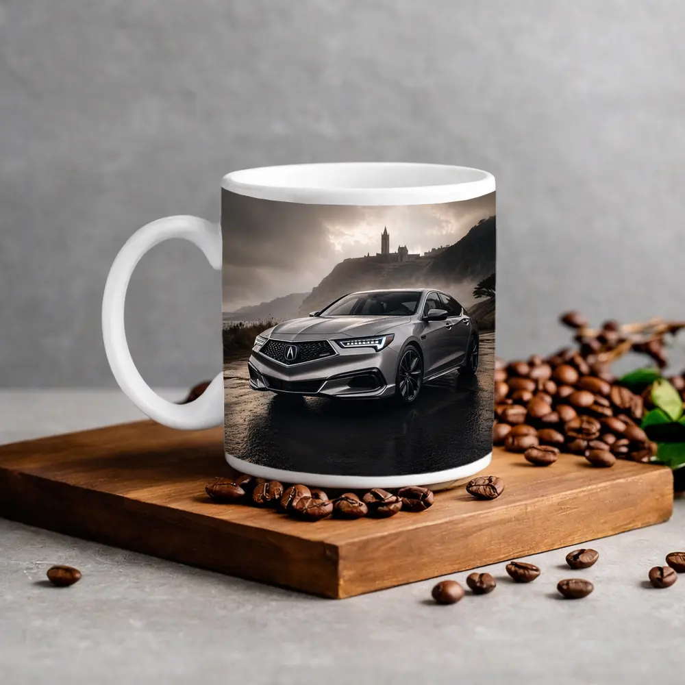 Acura TLX Silver Sedan Stormy Coastal Setting – Mugs