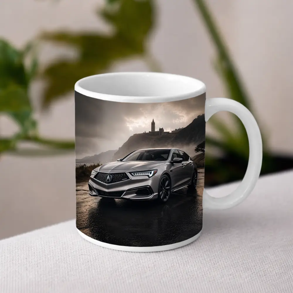 Acura TLX Silver Sedan Stormy Coastal Setting – Mugs