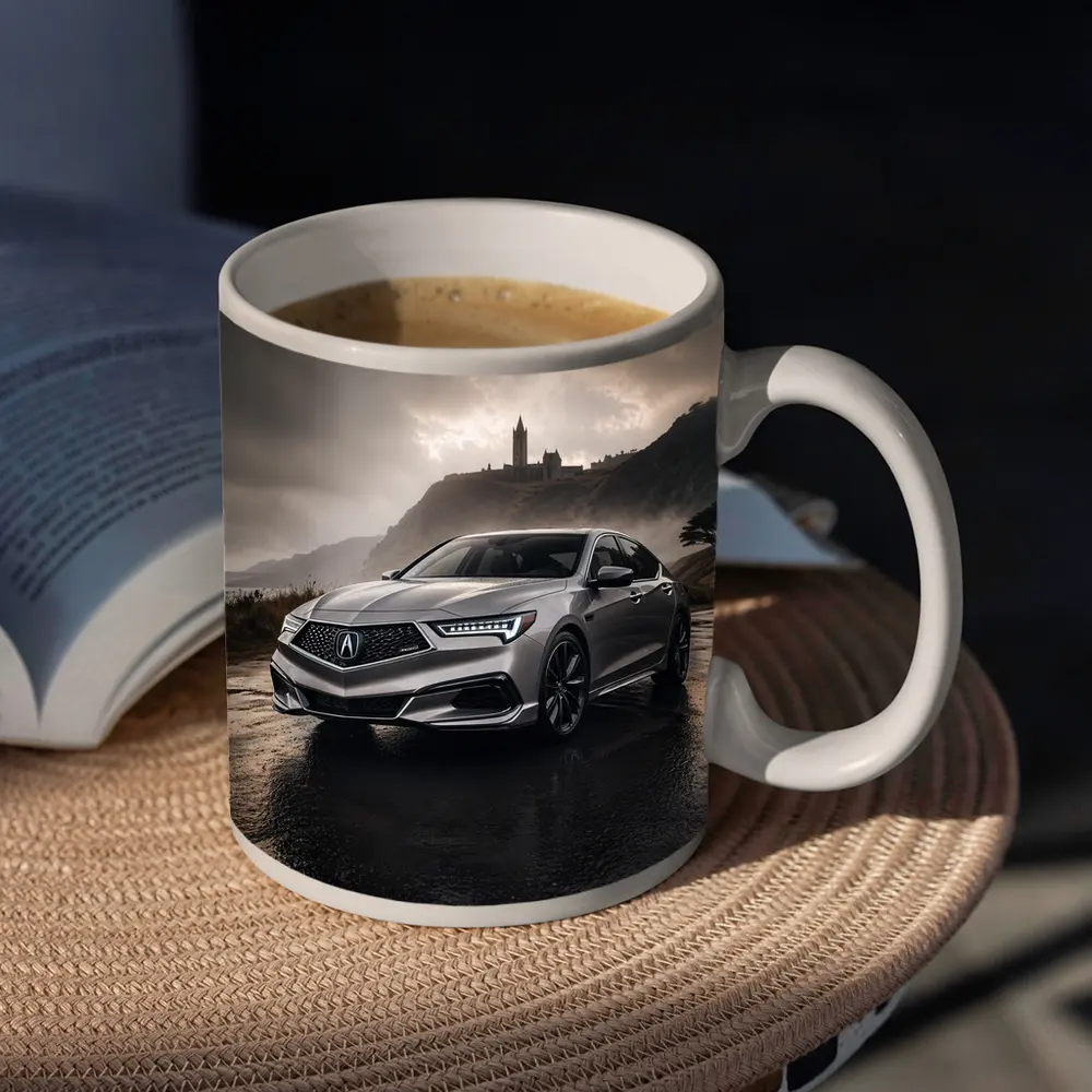 Acura TLX Silver Sedan Stormy Coastal Setting – Mugs
