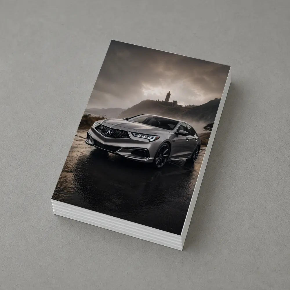 Acura TLX Silver Sedan Stormy Coastal Setting – Postcards