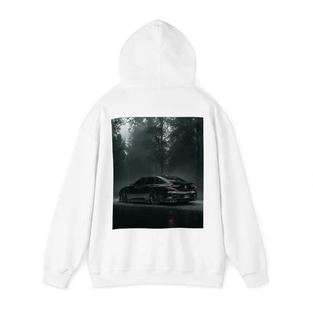 Acura TLX Black Sedan Foggy Forest Night – Hoodies