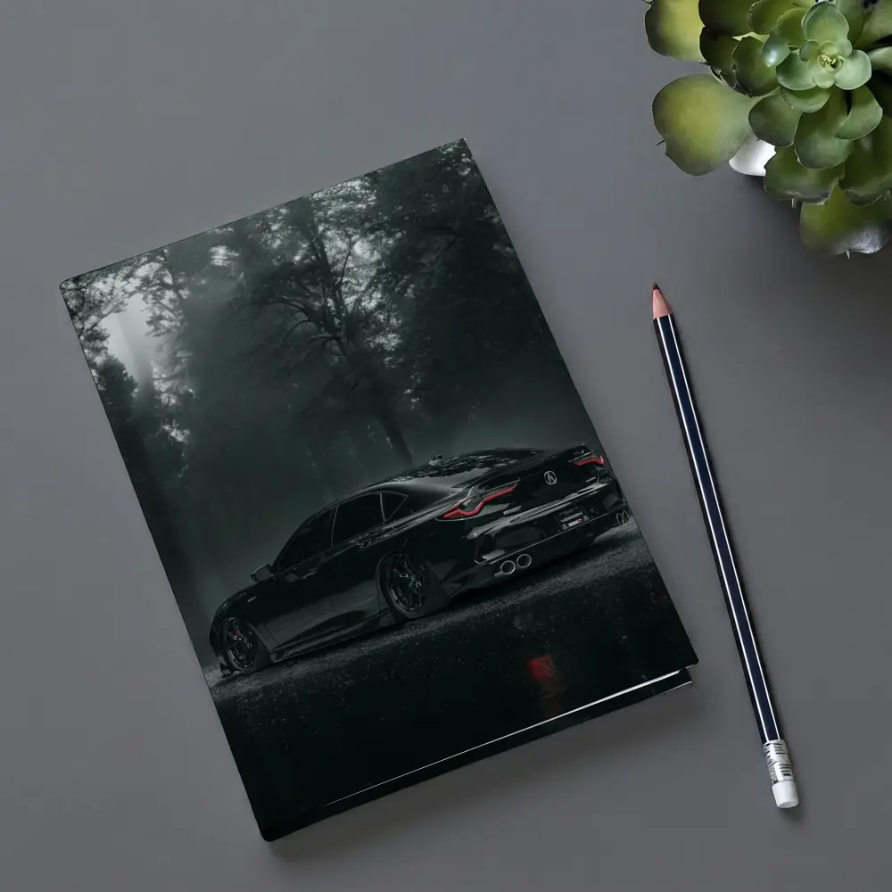 Acura TLX Black Sedan Foggy Forest Night – Notebooks