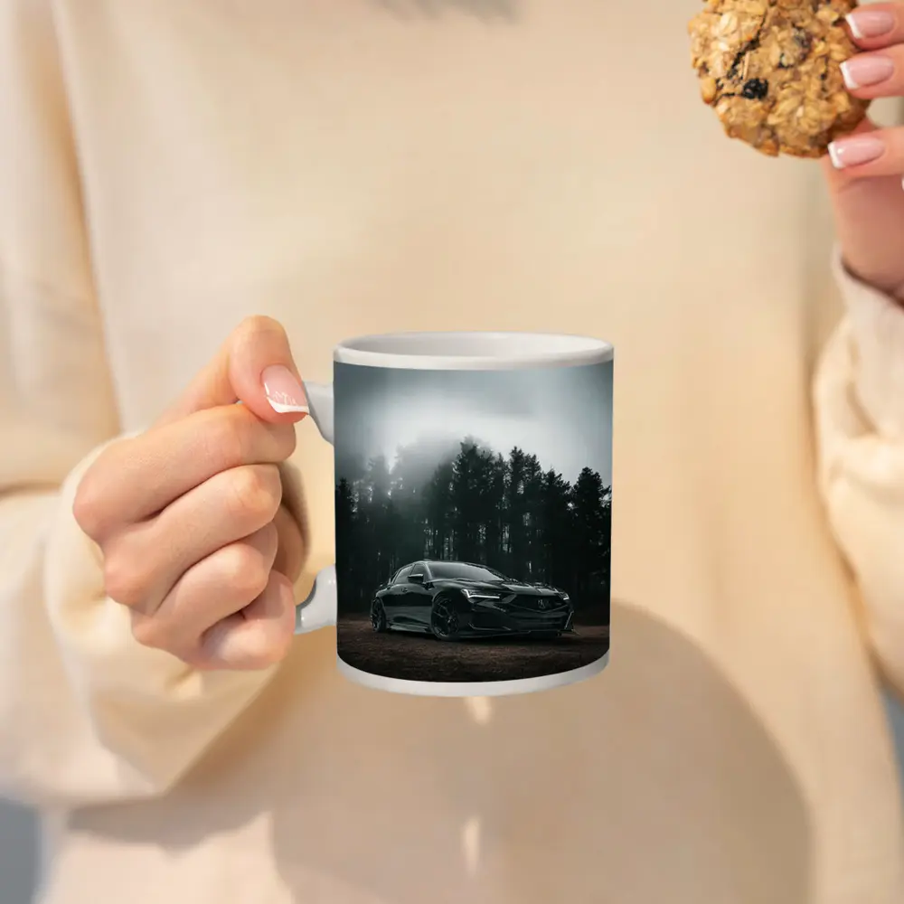 Acura TLX Black Sedan Foggy Forest – Mugs