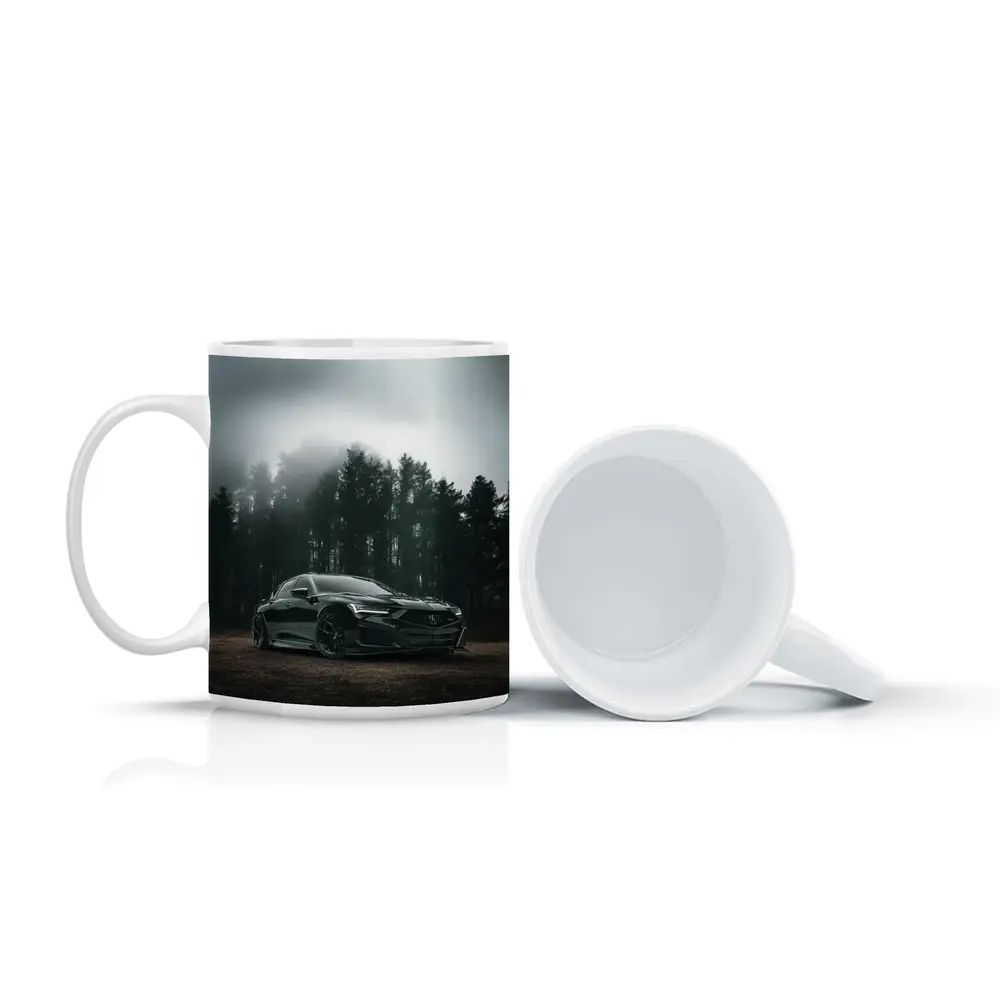 Acura TLX Black Sedan Foggy Forest – Mugs
