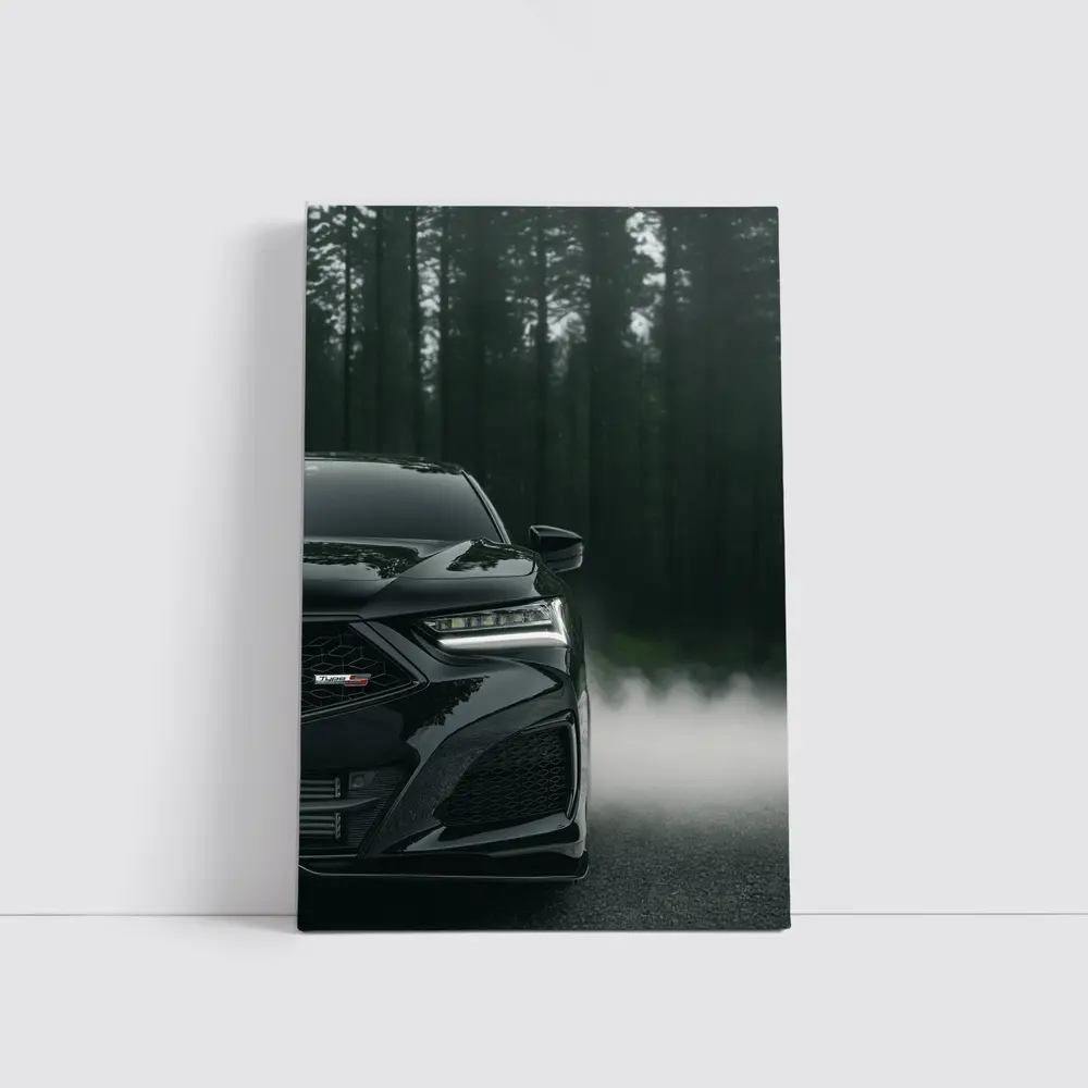 Acura TLX Black Front Misty Forest Road – Wall Art