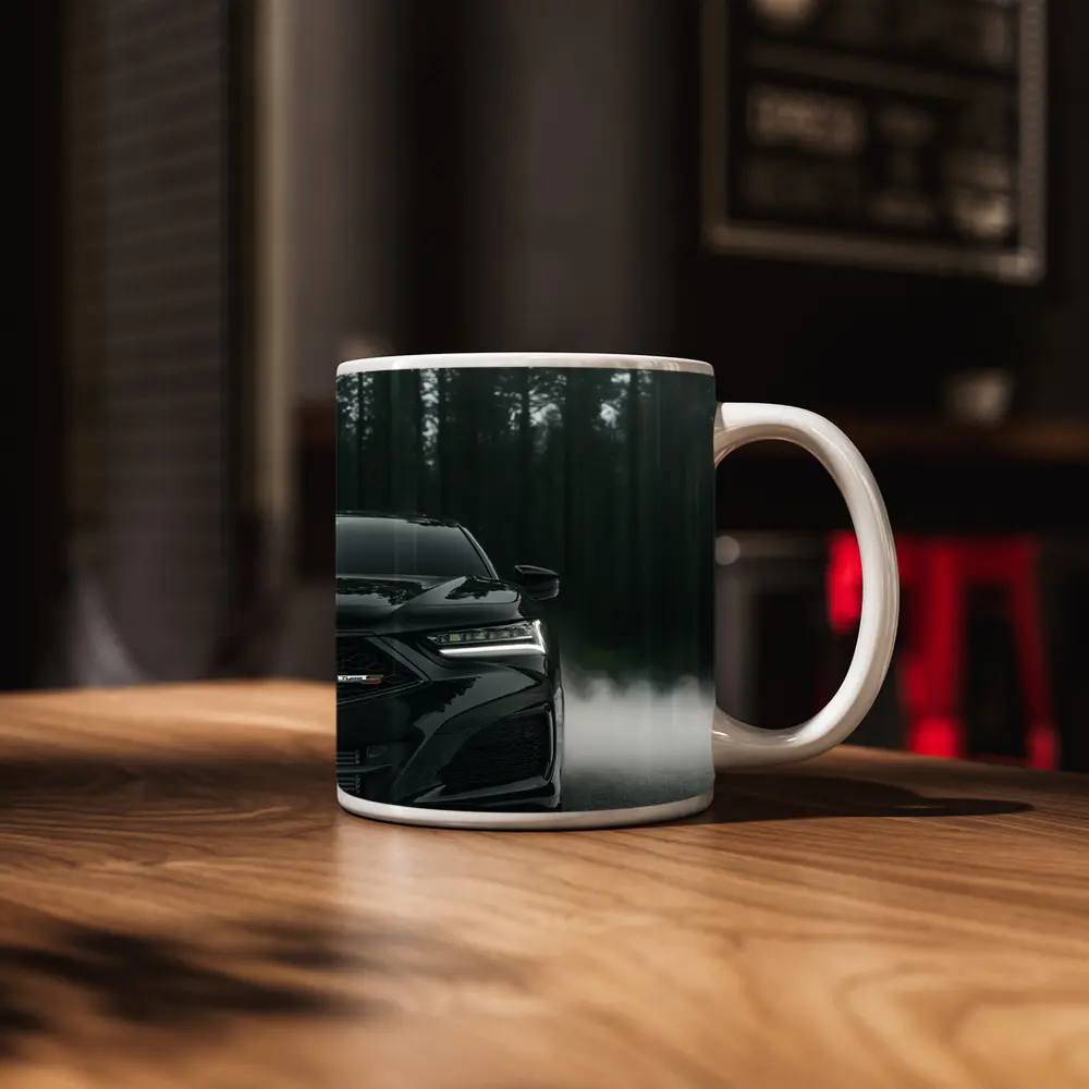 Acura TLX Black Front Misty Forest Road – Mugs