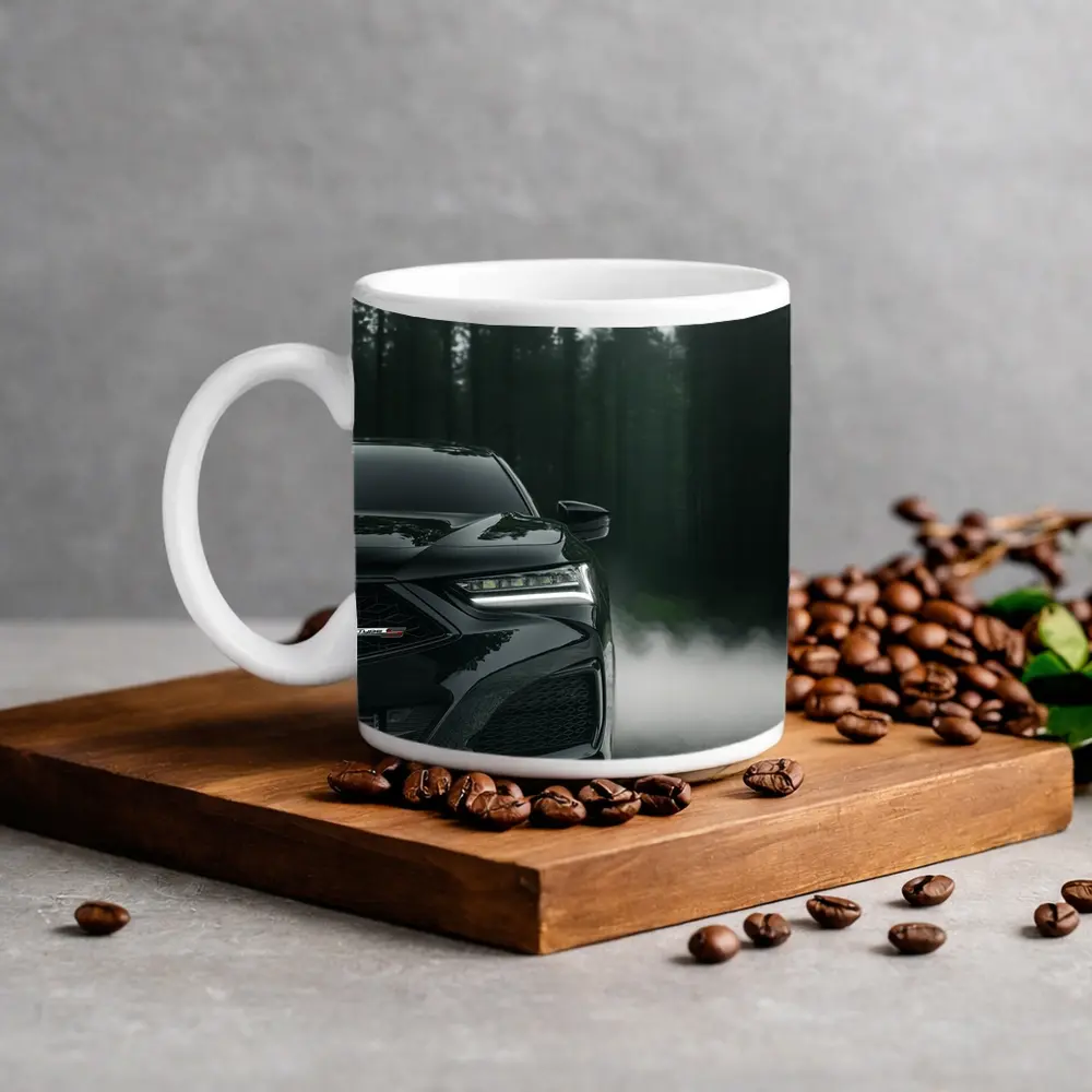Acura TLX Black Front Misty Forest Road – Mugs