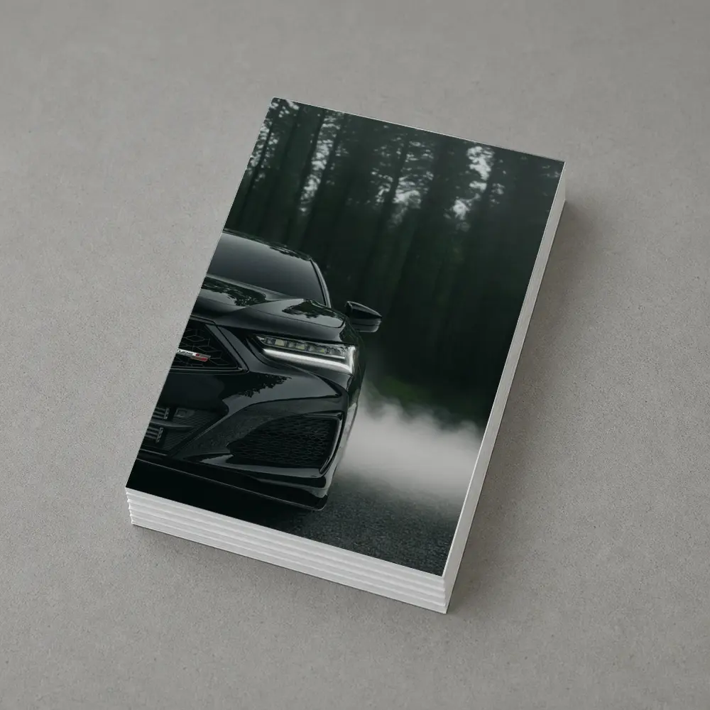 Acura TLX Black Front Misty Forest Road – Postcards