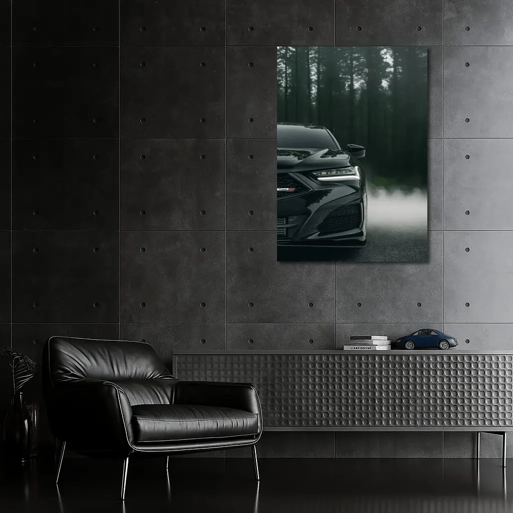Acura TLX Black Front Misty Forest Road – Wall Art