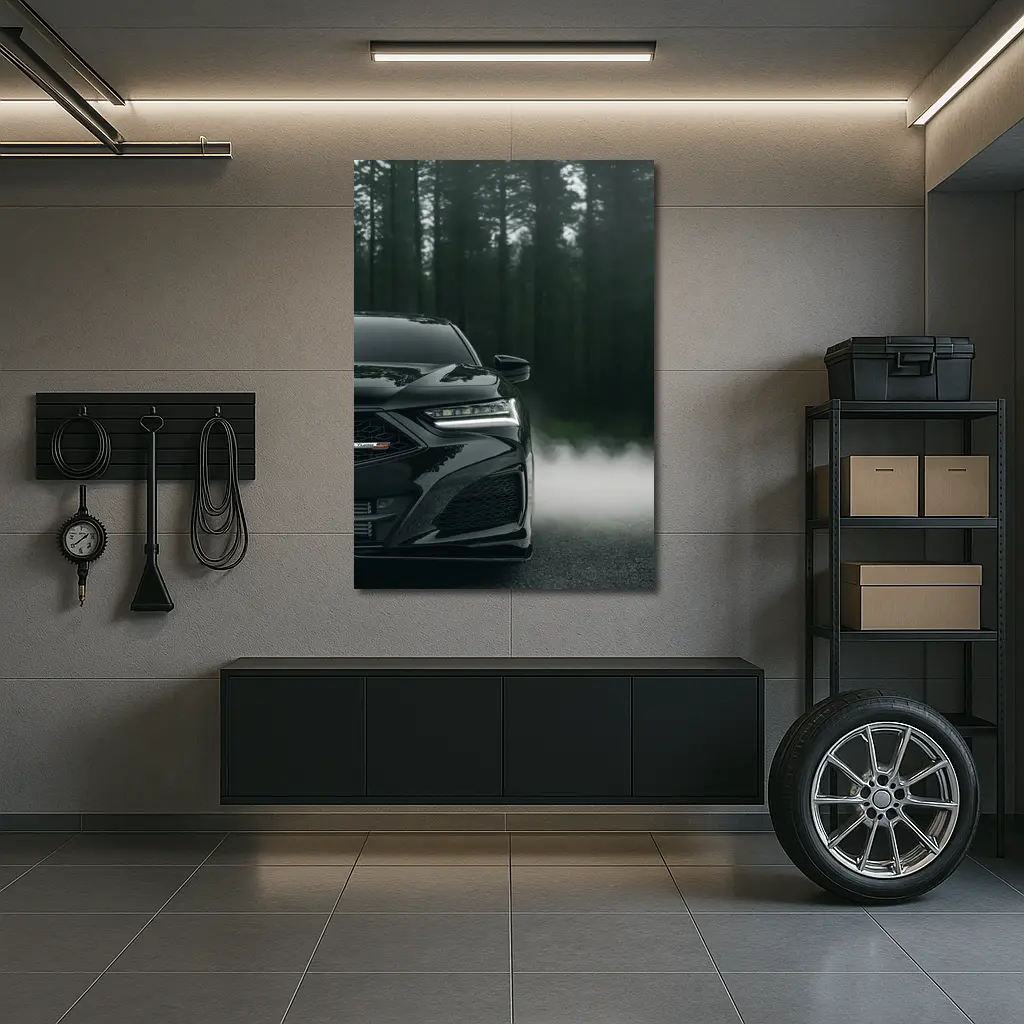 Acura TLX Black Front Misty Forest Road – Wall Art