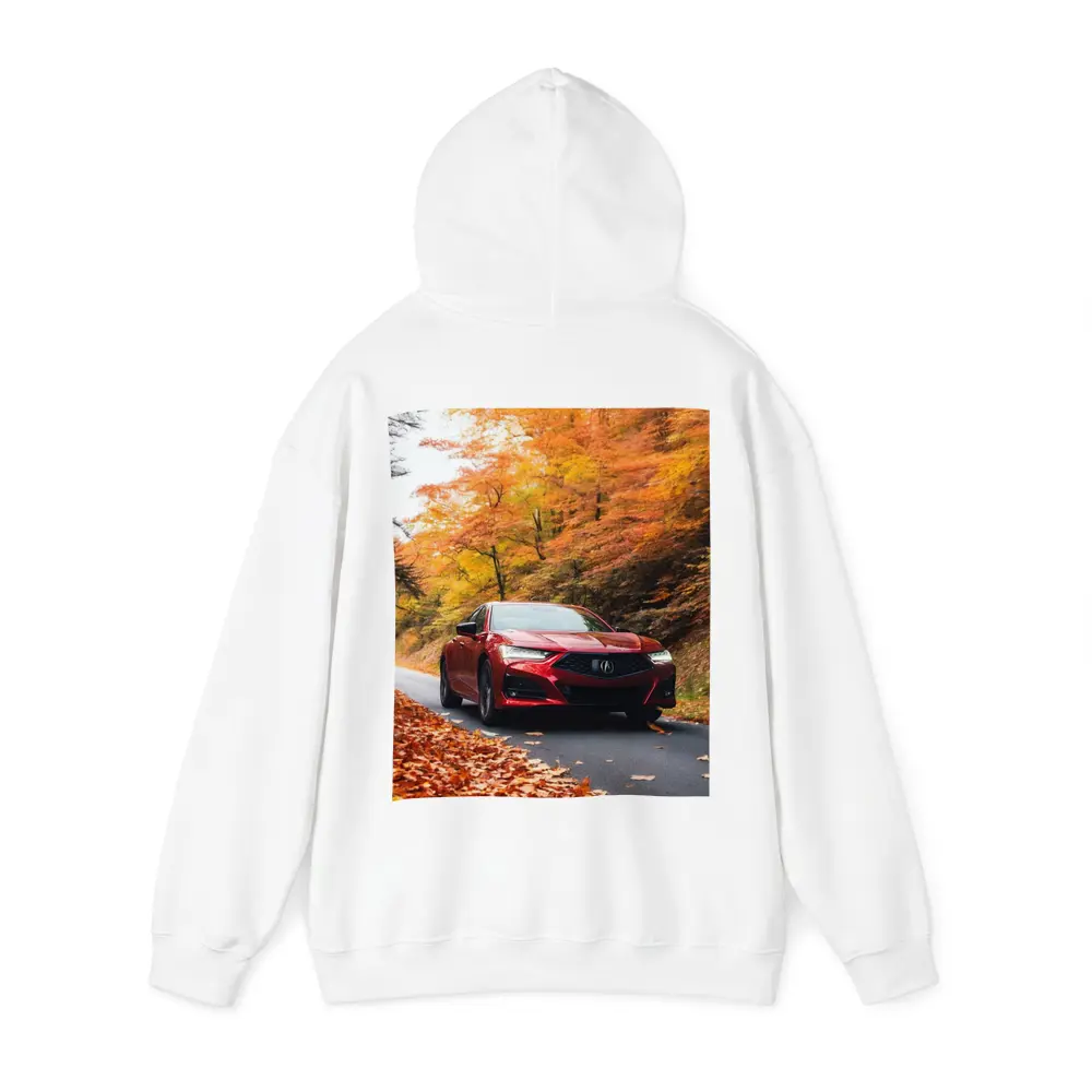 Acura TLX Red Sedan Autumn Forest Road – Hoodies