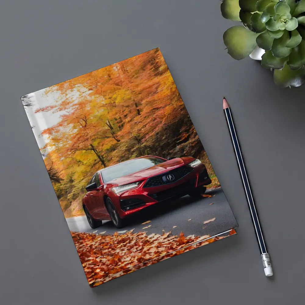 Acura TLX Red Sedan Autumn Forest Road – Notebooks