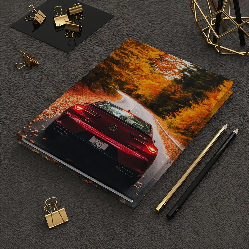 Acura TLX Red Car Autumn Forest Road – Notebooks