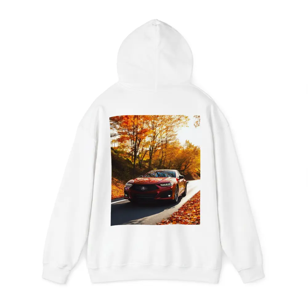 Acura TLX Red Sedan Autumn Forest Road – Hoodies