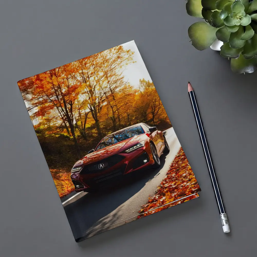 Acura TLX Red Sedan Autumn Forest Road – Notebooks