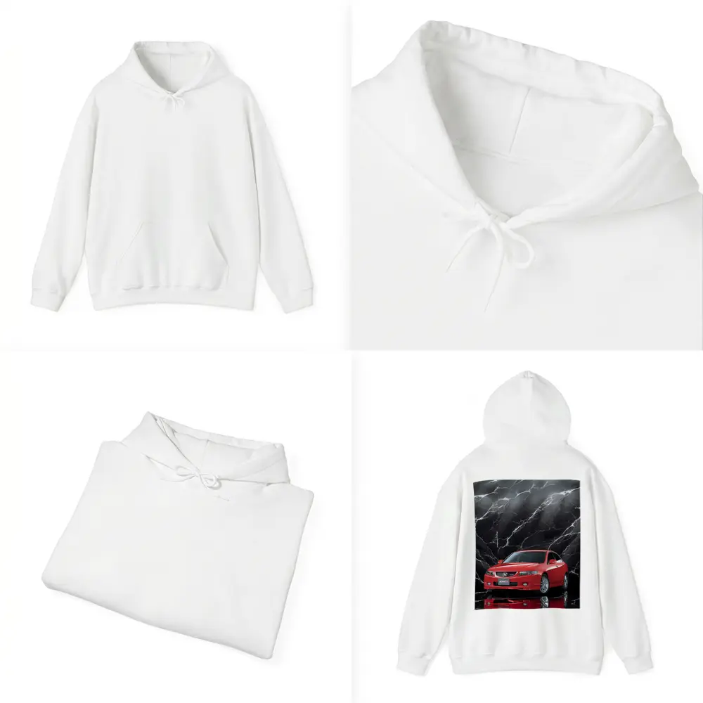 Acura TSX Red Car Black Marble Background – Hoodies