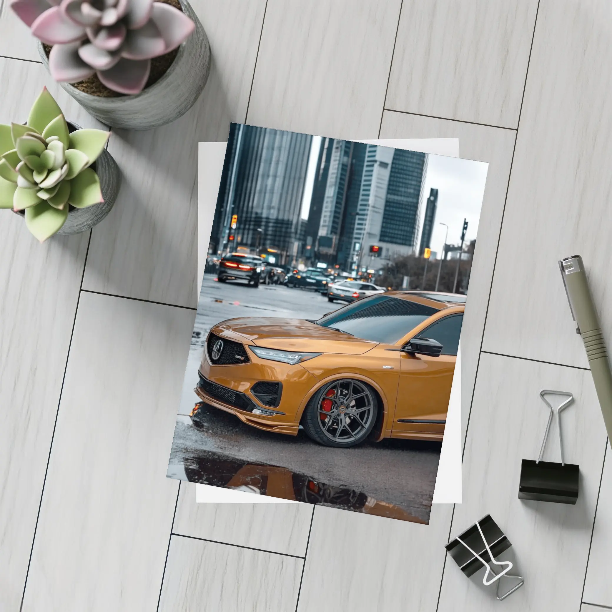 Acura MDX Type S Orange City Street – Postcards
