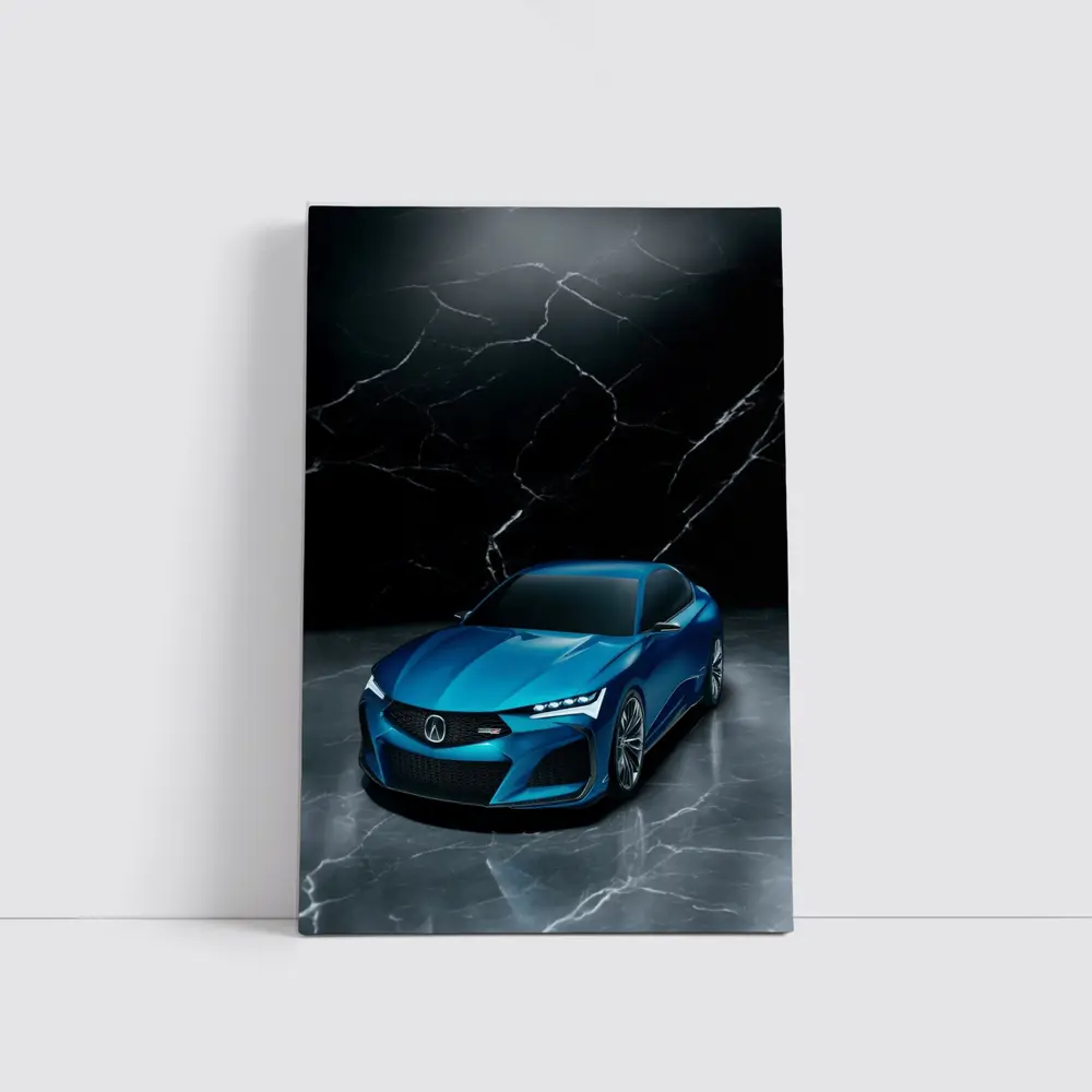 Acura Type S Concept Blue Marble Background – Wall Art