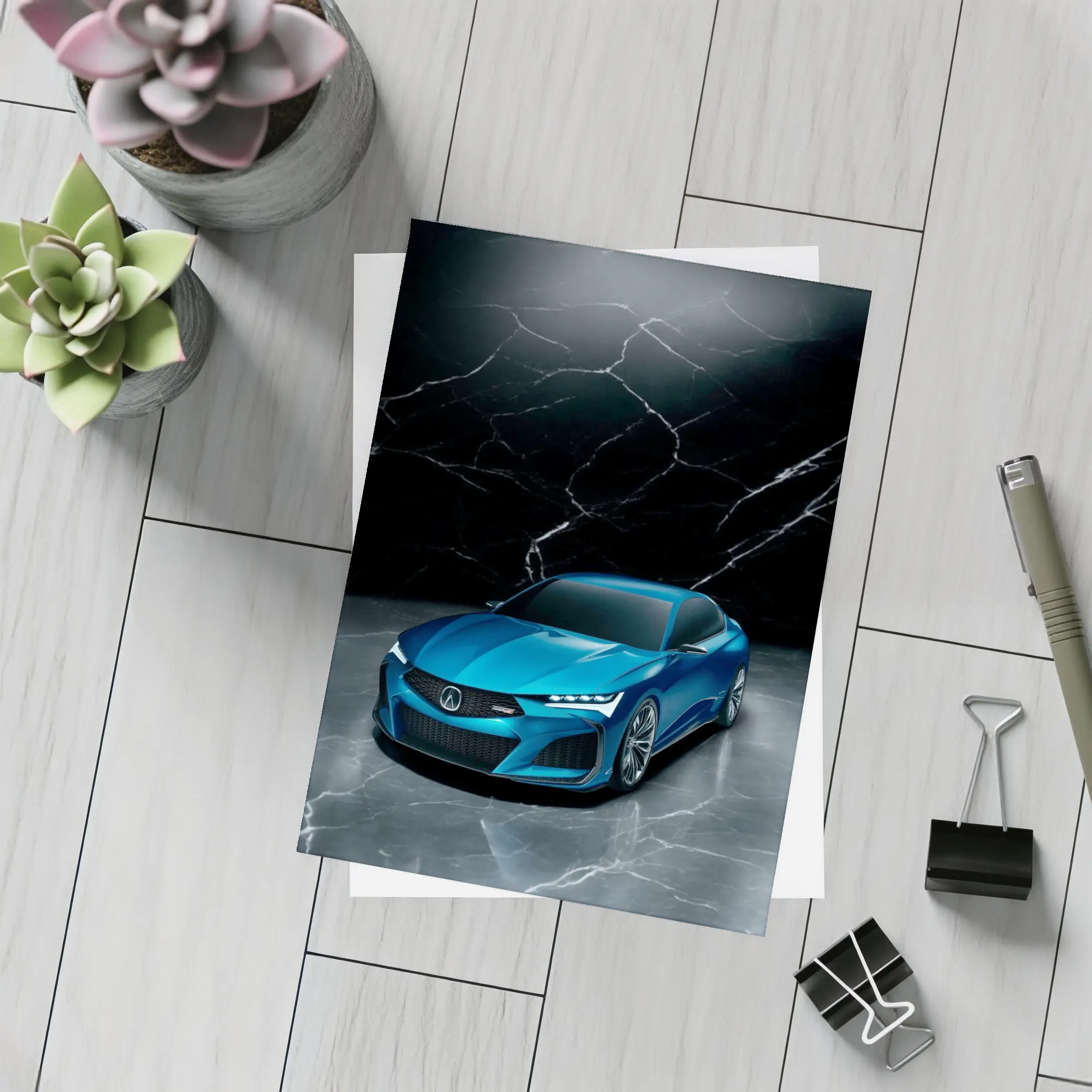 Acura Type S Concept Blue Marble Background – Postcards