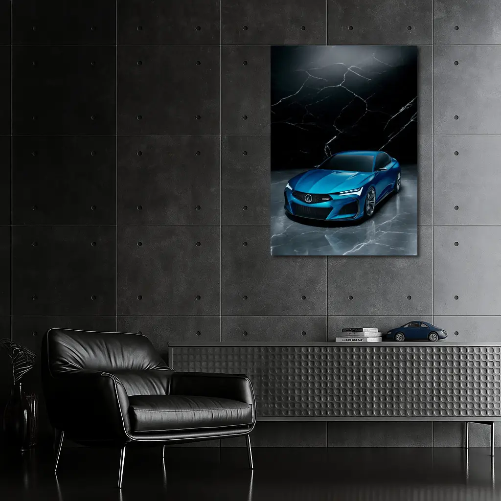 Acura Type S Concept Blue Marble Background – Wall Art