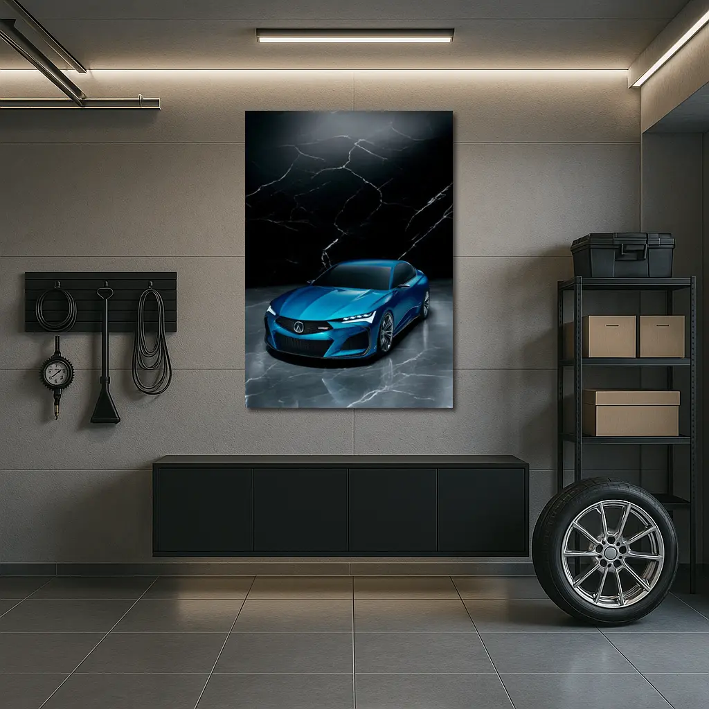 Acura Type S Concept Blue Marble Background – Wall Art