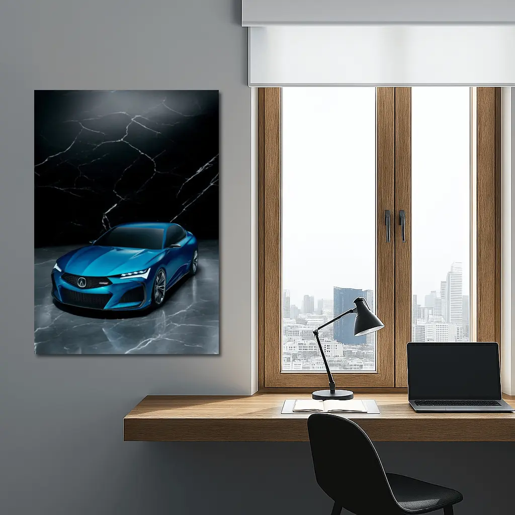 Acura Type S Concept Blue Marble Background – Wall Art