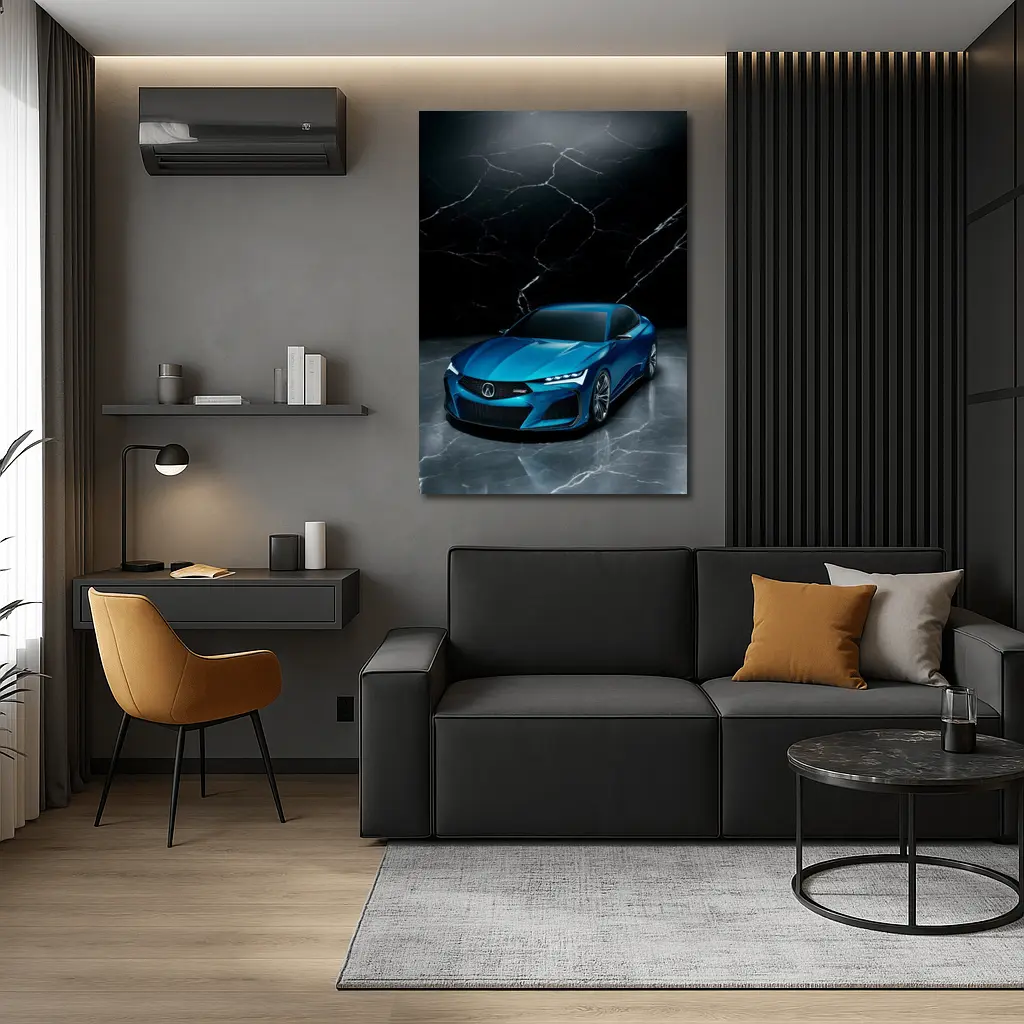 Acura Type S Concept Blue Marble Background – Wall Art