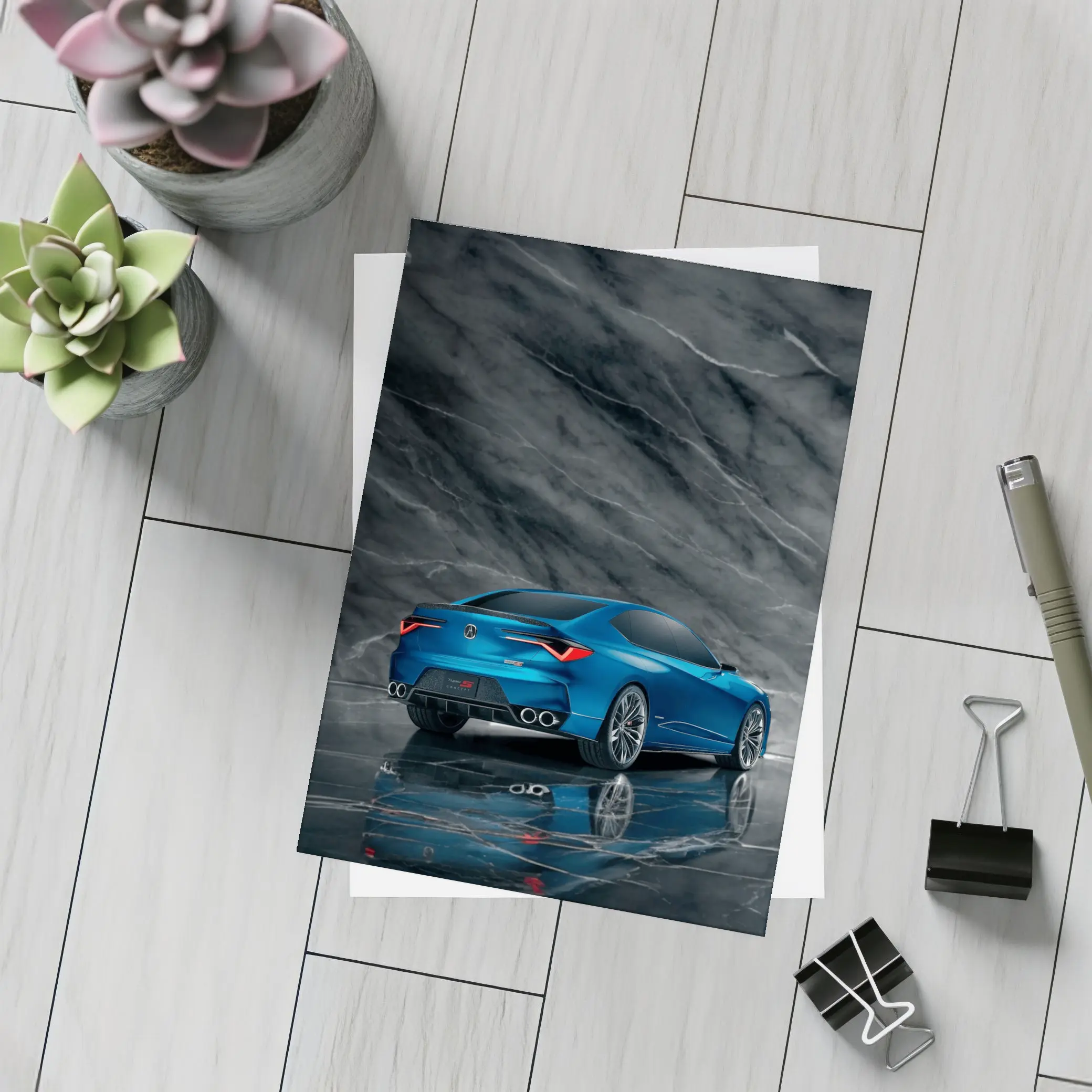 Acura Type S Concept Blue Marble Background – Postcards