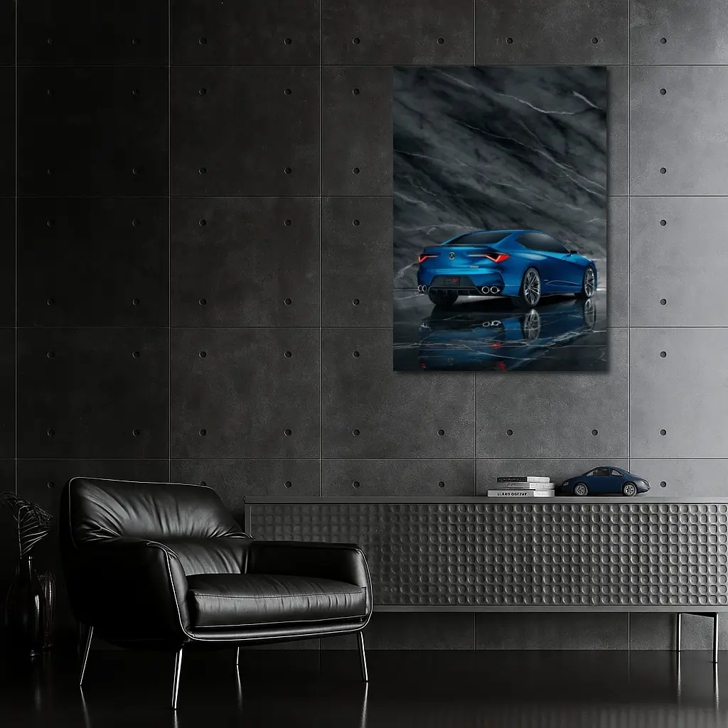 Acura Type S Concept Blue Marble Background – Wall Art
