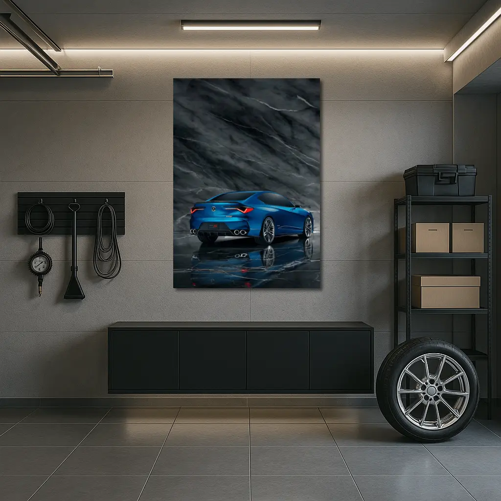 Acura Type S Concept Blue Marble Background – Wall Art
