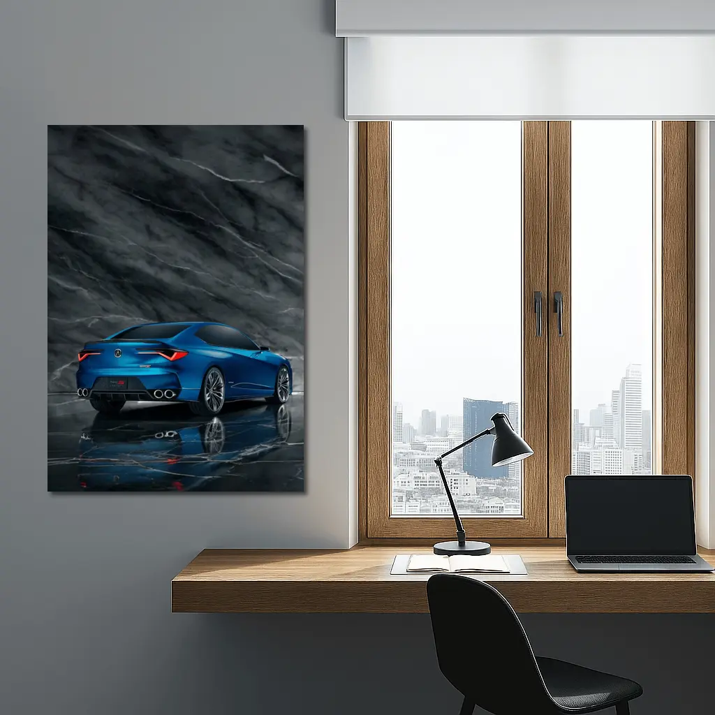 Acura Type S Concept Blue Marble Background – Wall Art