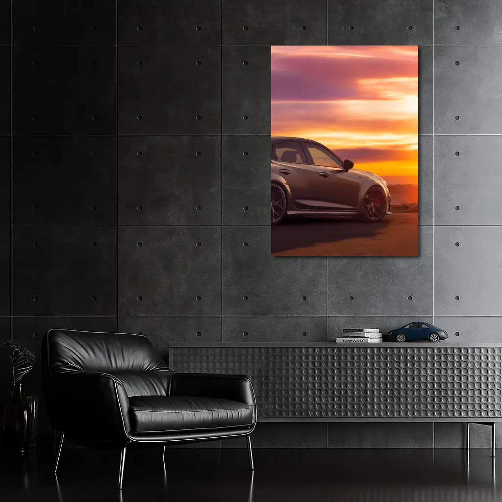 Acura Type S Sedan Golden Sunset Sky – Wall Art