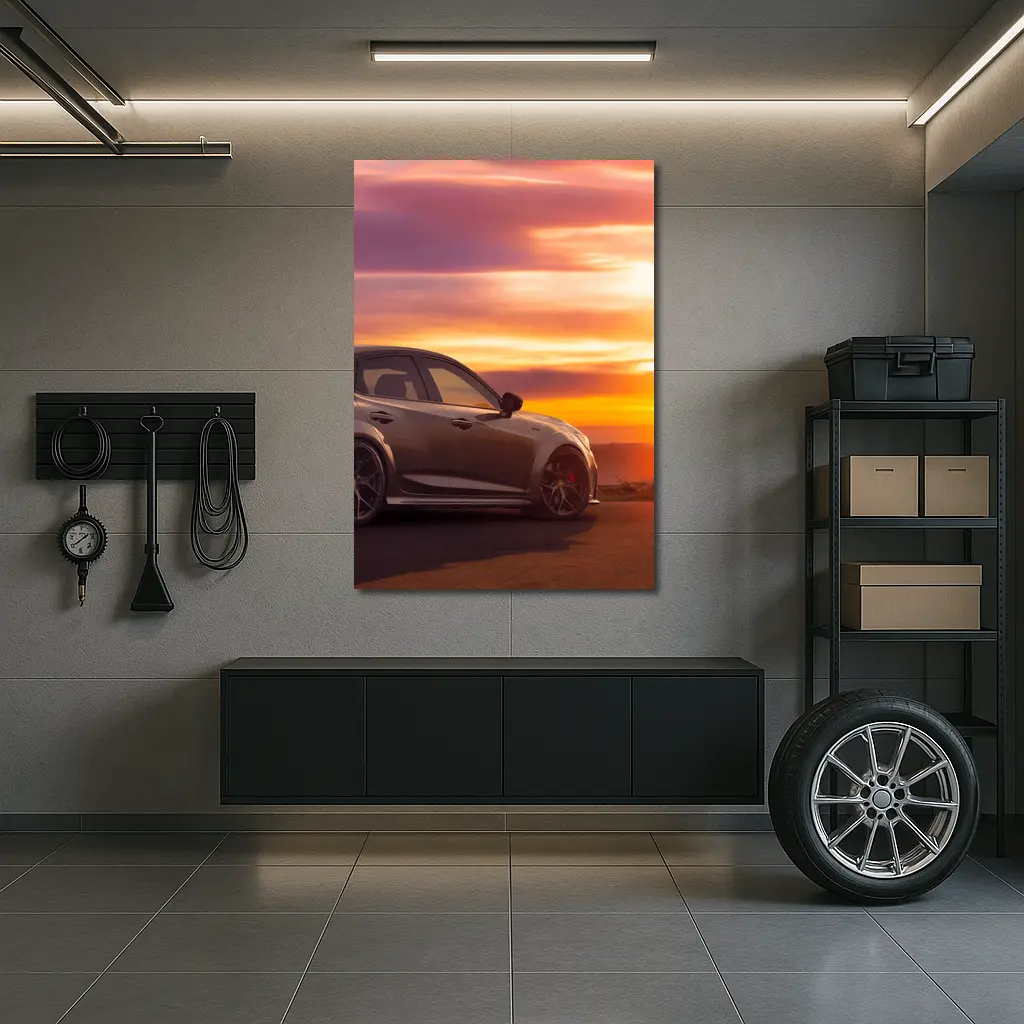 Acura Type S Sedan Golden Sunset Sky – Wall Art