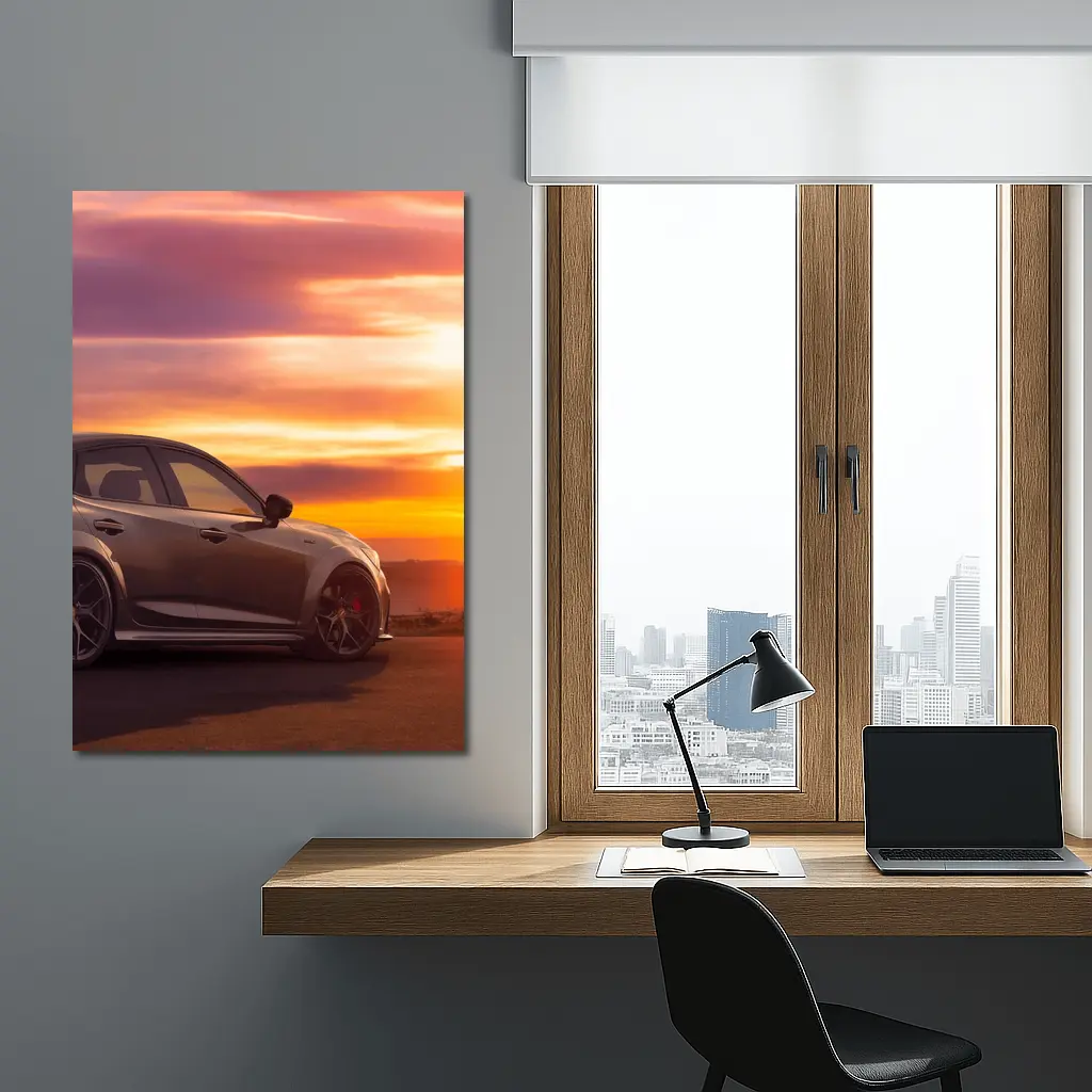 Acura Type S Sedan Golden Sunset Sky – Wall Art
