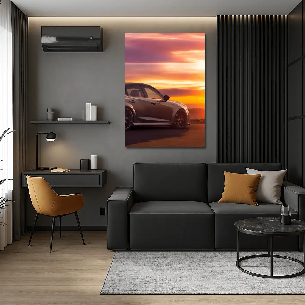 Acura Type S Sedan Golden Sunset Sky – Wall Art
