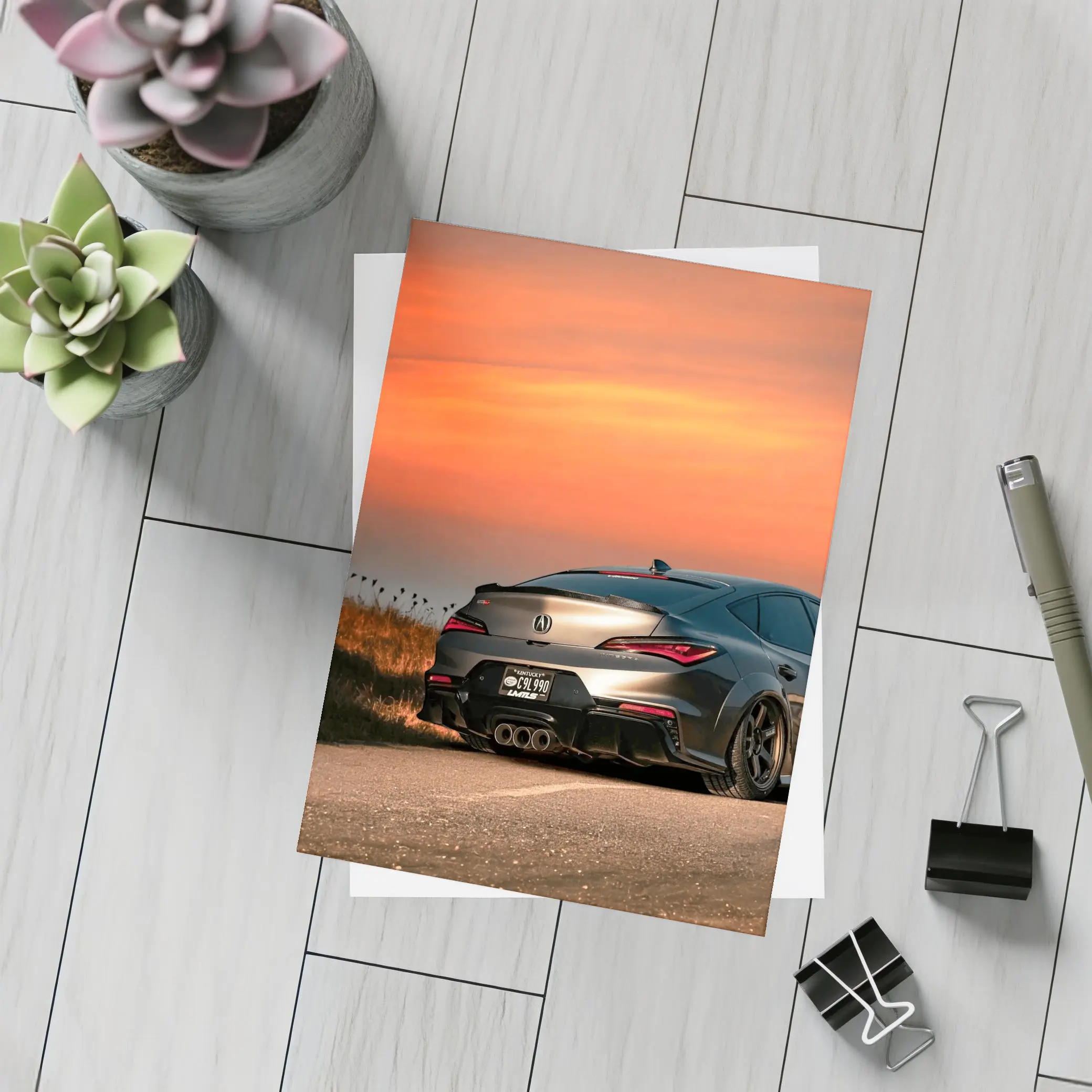 Acura Integra Type S Fiery Sunset Sky – Postcards